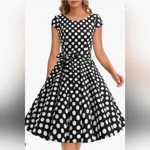 Dressystar Women Vintage 1950s Retro Rockabilly Prom Dresses Cap-Sleeve